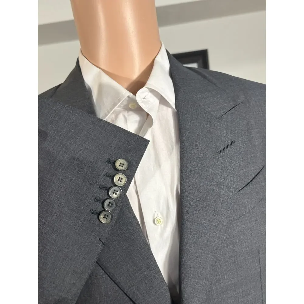 Tom Ford Shelton 2Pc Charcoal Wool Peak Lapel Suit 48R 38R 34x28 Trousers
